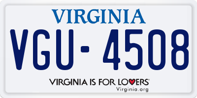 VA license plate VGU4508