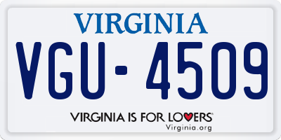 VA license plate VGU4509