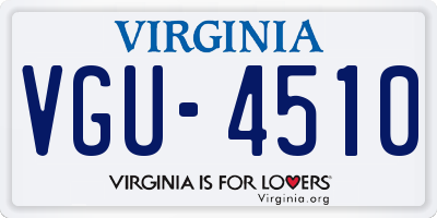VA license plate VGU4510