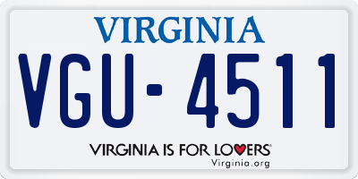VA license plate VGU4511