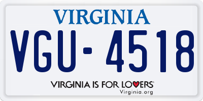 VA license plate VGU4518