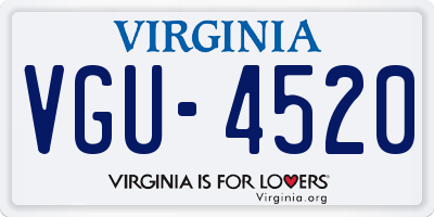 VA license plate VGU4520