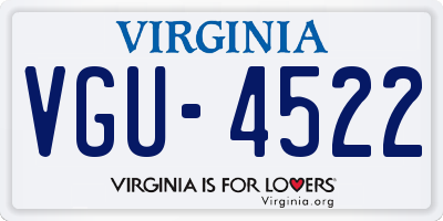 VA license plate VGU4522