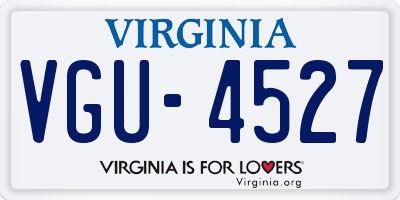 VA license plate VGU4527