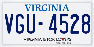 VA license plate VGU4528