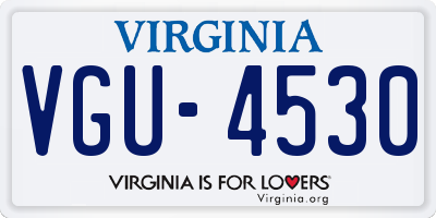 VA license plate VGU4530