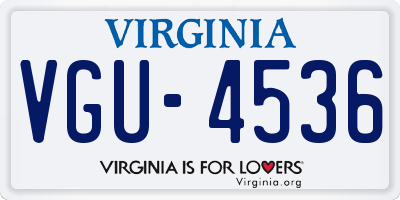 VA license plate VGU4536