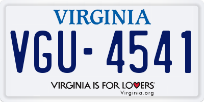 VA license plate VGU4541