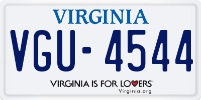 VA license plate VGU4544