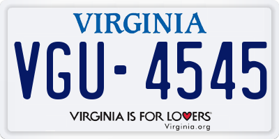 VA license plate VGU4545