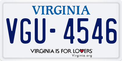 VA license plate VGU4546