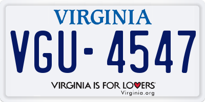 VA license plate VGU4547