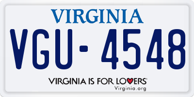 VA license plate VGU4548