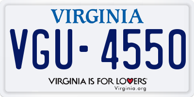 VA license plate VGU4550