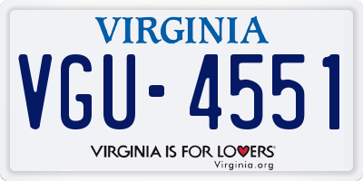VA license plate VGU4551