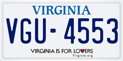 VA license plate VGU4553