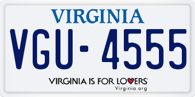 VA license plate VGU4555