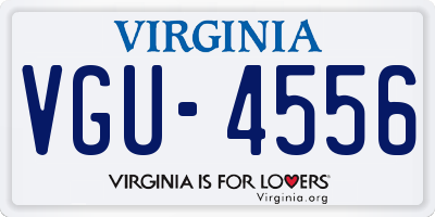 VA license plate VGU4556