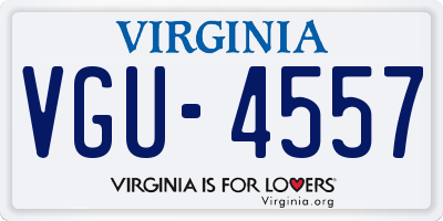 VA license plate VGU4557