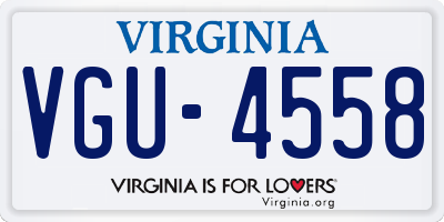 VA license plate VGU4558