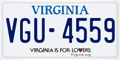 VA license plate VGU4559