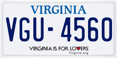 VA license plate VGU4560