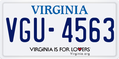 VA license plate VGU4563