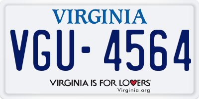 VA license plate VGU4564