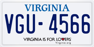 VA license plate VGU4566