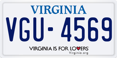 VA license plate VGU4569