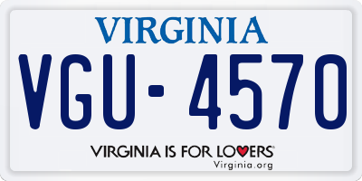 VA license plate VGU4570
