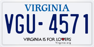 VA license plate VGU4571