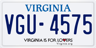 VA license plate VGU4575