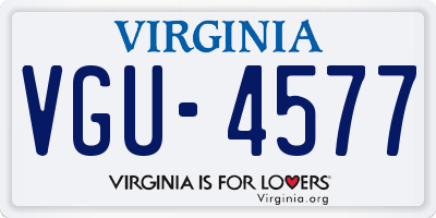 VA license plate VGU4577