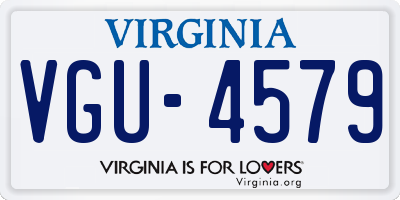 VA license plate VGU4579