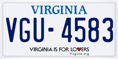 VA license plate VGU4583