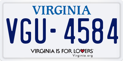 VA license plate VGU4584