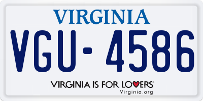 VA license plate VGU4586