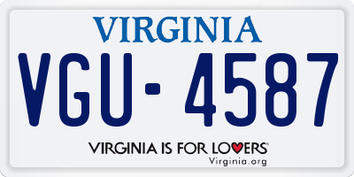 VA license plate VGU4587