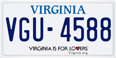 VA license plate VGU4588