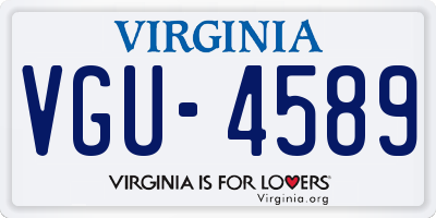VA license plate VGU4589