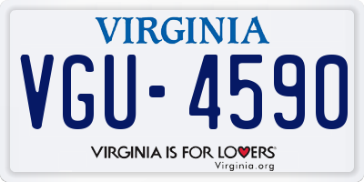 VA license plate VGU4590