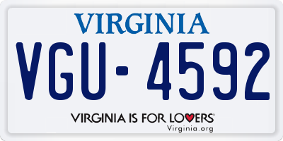 VA license plate VGU4592