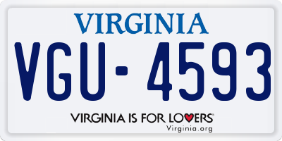 VA license plate VGU4593