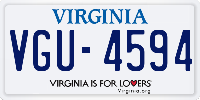 VA license plate VGU4594