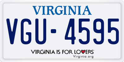 VA license plate VGU4595