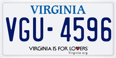 VA license plate VGU4596