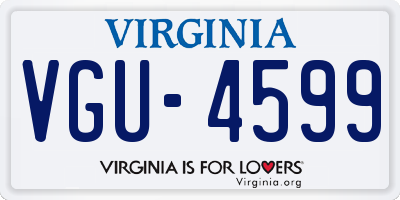 VA license plate VGU4599