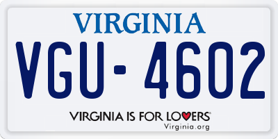 VA license plate VGU4602