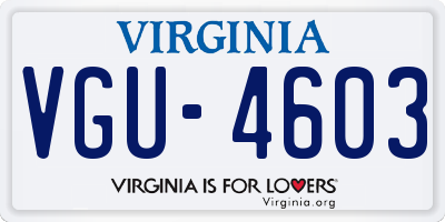 VA license plate VGU4603